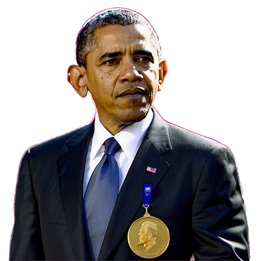 Obama With Nobel Medal Png Mun PNG Image