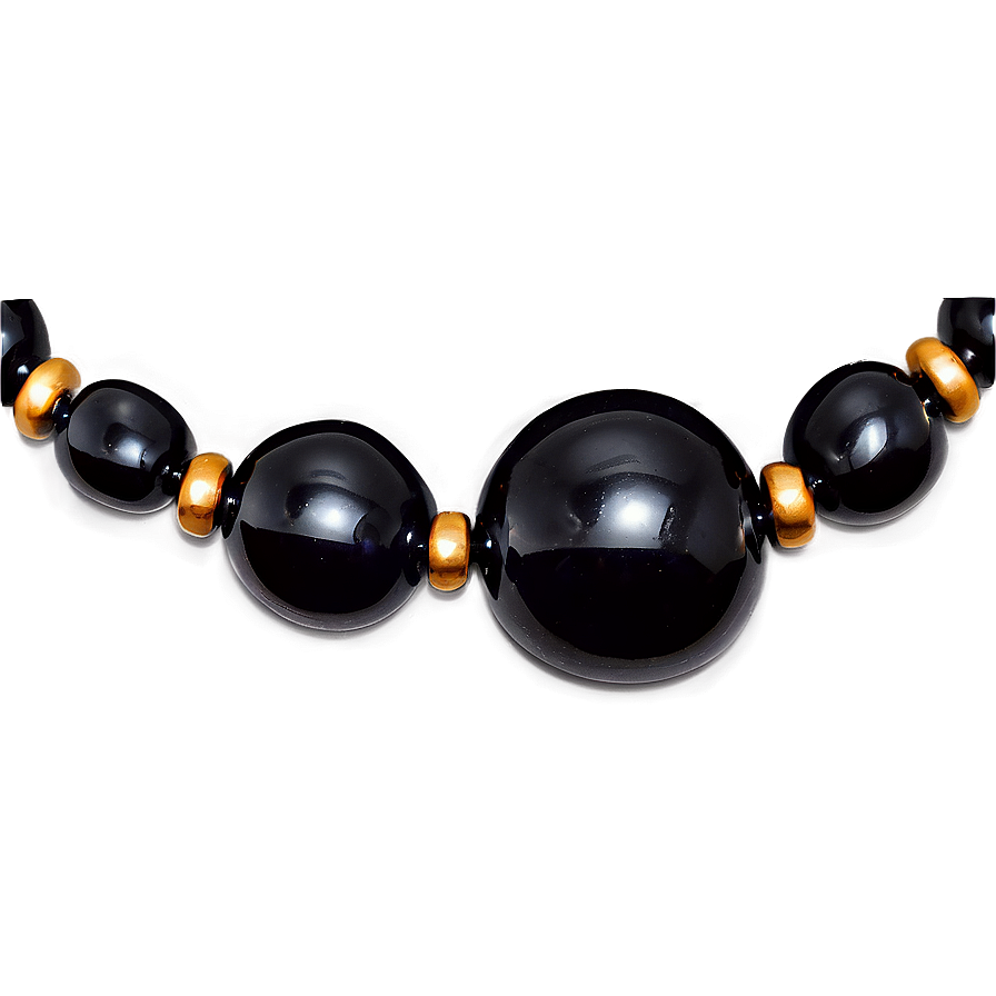 Obsidian Beaded Necklace Png 78 PNG Image