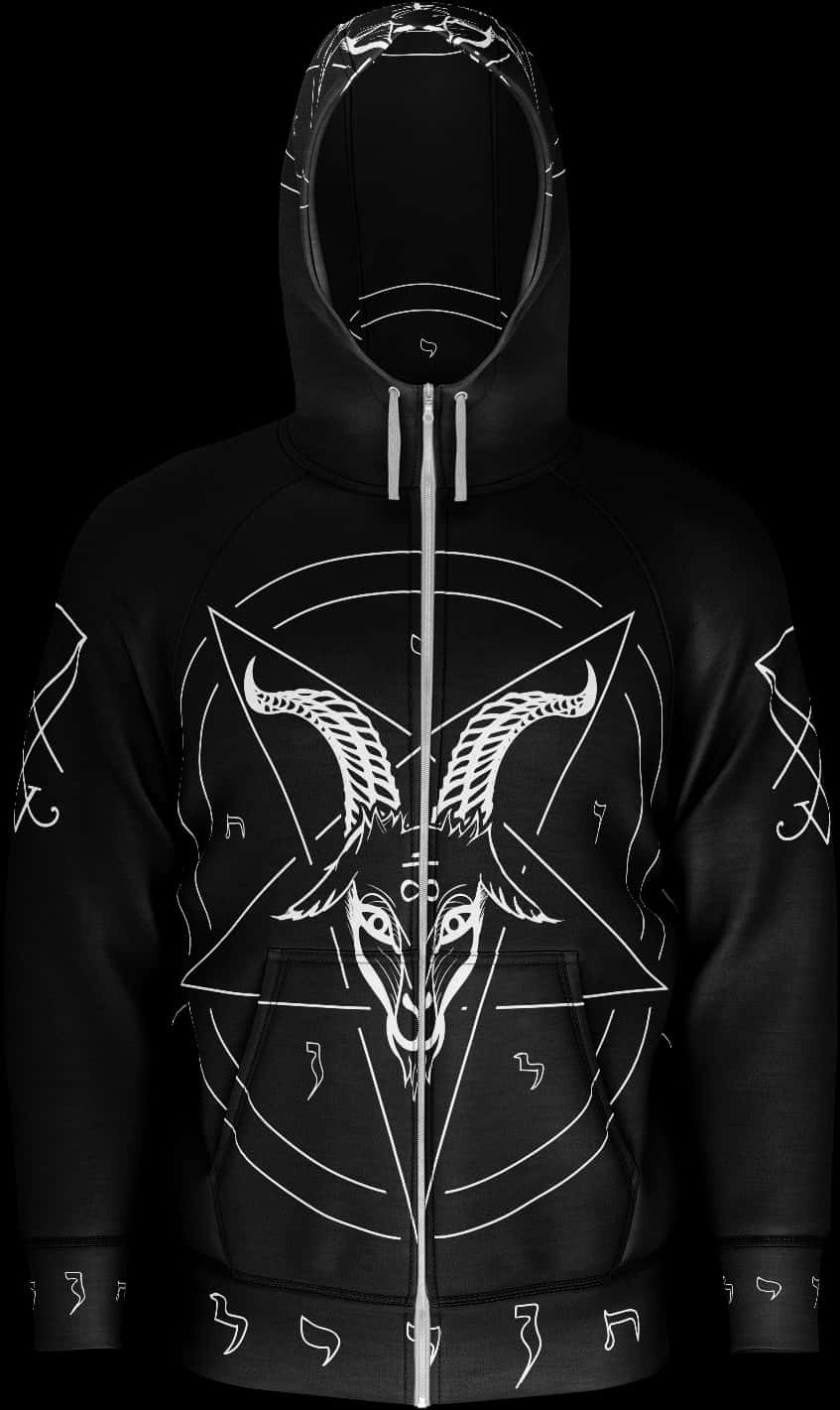 Occult Pentagram Hoodie Design PNG Image