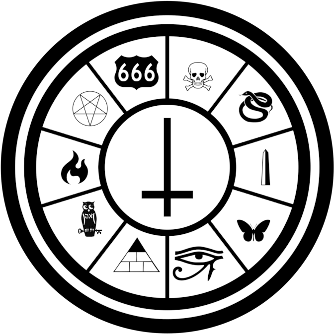 Occult Symbols Wheel PNG Image