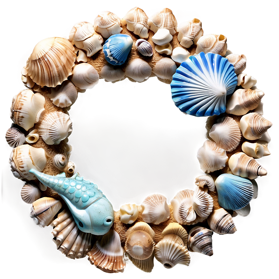 Ocean-inspired Shell Wreath Png Rnv PNG Image