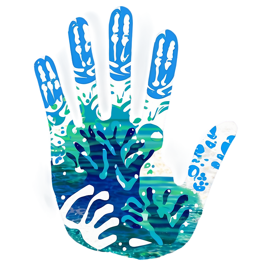 Ocean Themed Handprint Png 06212024 PNG Image