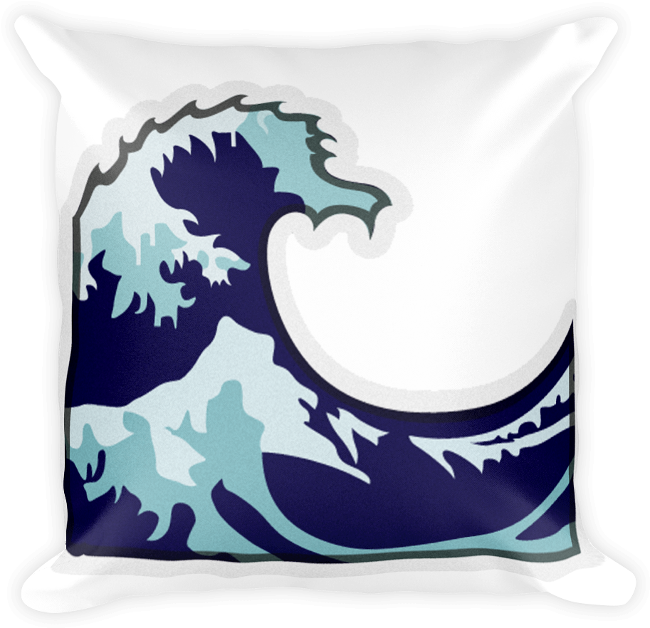 Ocean Wave Cushion Design PNG Image