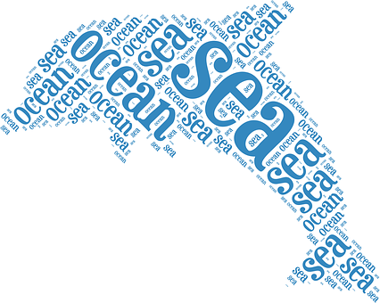 Ocean Word Cloud Vector PNG Image