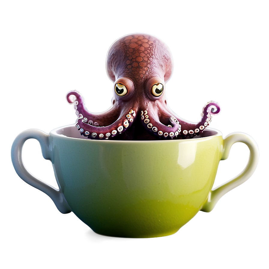 Octopus In A Tea Cup Png Anr PNG Image