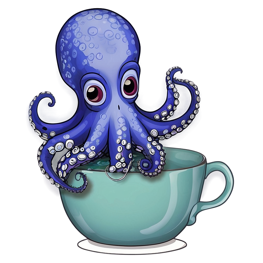 Octopus In A Tea Cup Png Qyy PNG Image