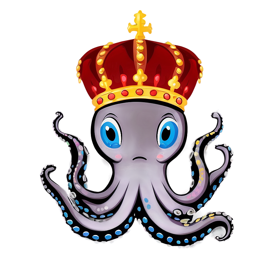 Octopus With Crown Png 05062024 PNG Image