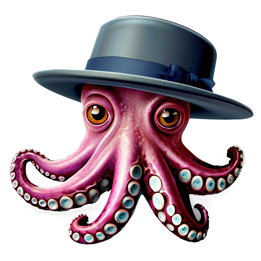 Octopus With Hat Png Fom76 PNG Image