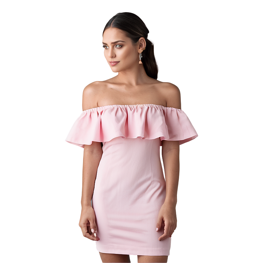 Off Shoulder Pink Dress Png 06292024 PNG Image