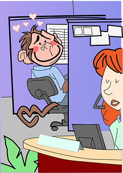 Office Crush Cartoon PNG Image