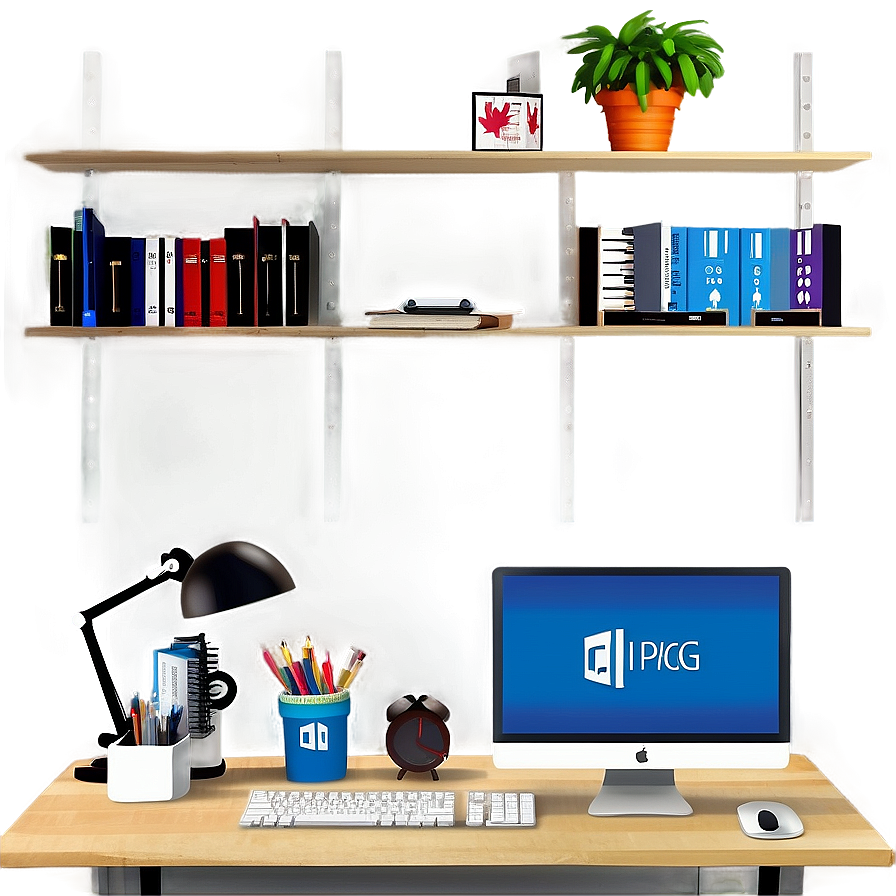 Office Desk Setup Png Mdk PNG Image