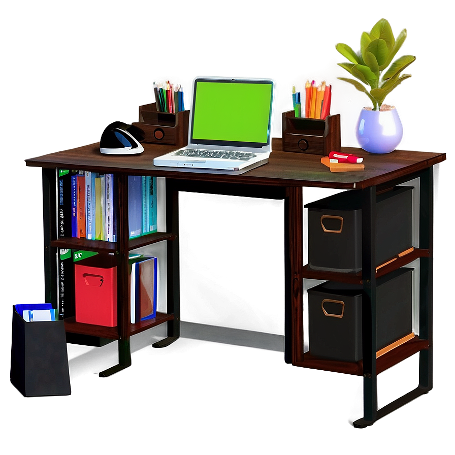 Office Desk With Storage Png 06122024 PNG Image