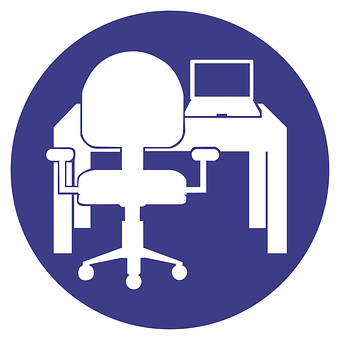 Office Deskand Chair Icon PNG Image