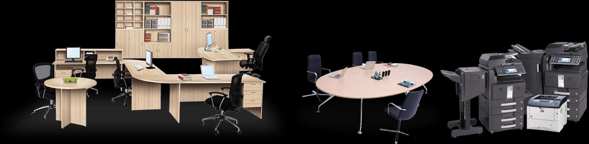 Office Furnitureand Equipment Collection PNG Image