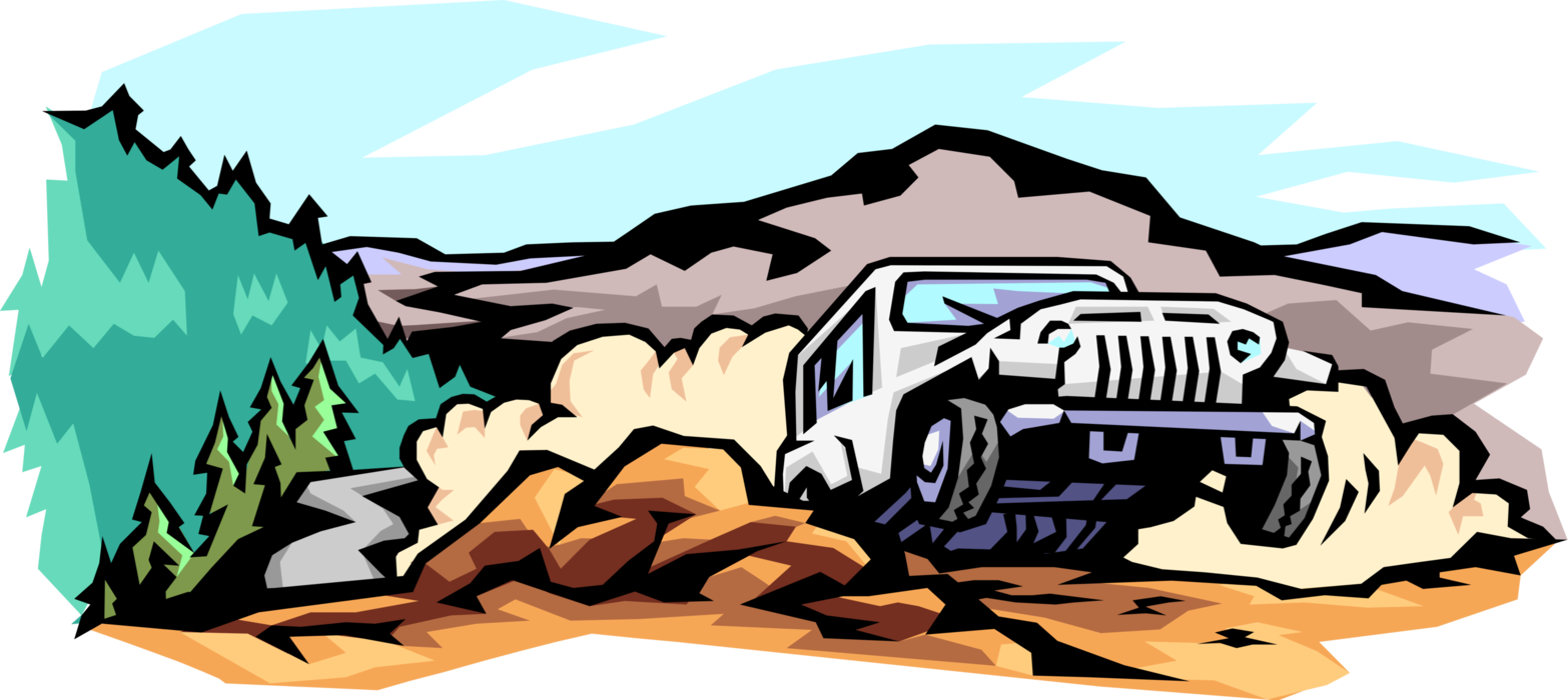 Offroad Jeep Adventure Illustration PNG Image