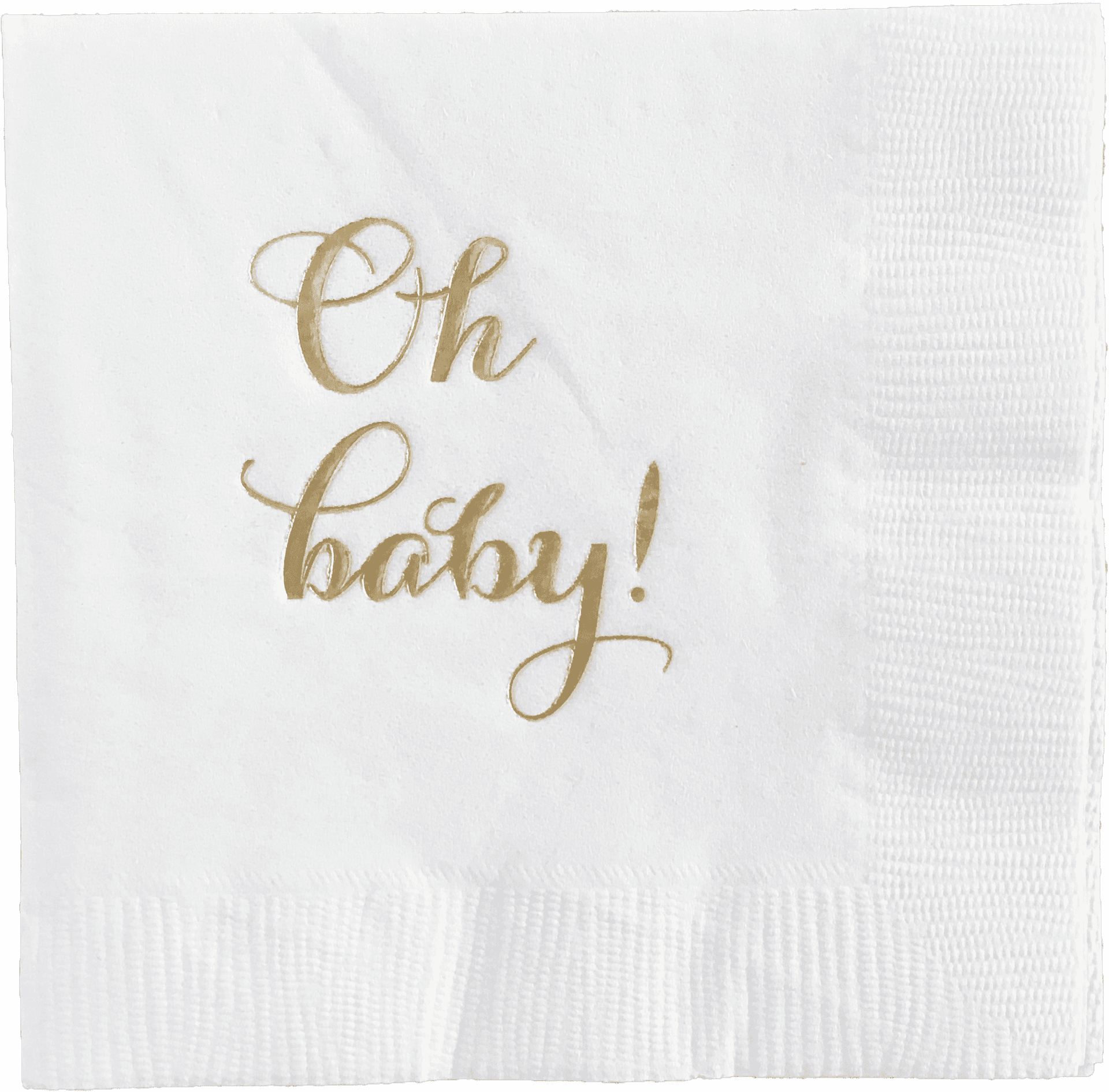 Oh Baby Golden Text Napkin PNG Image