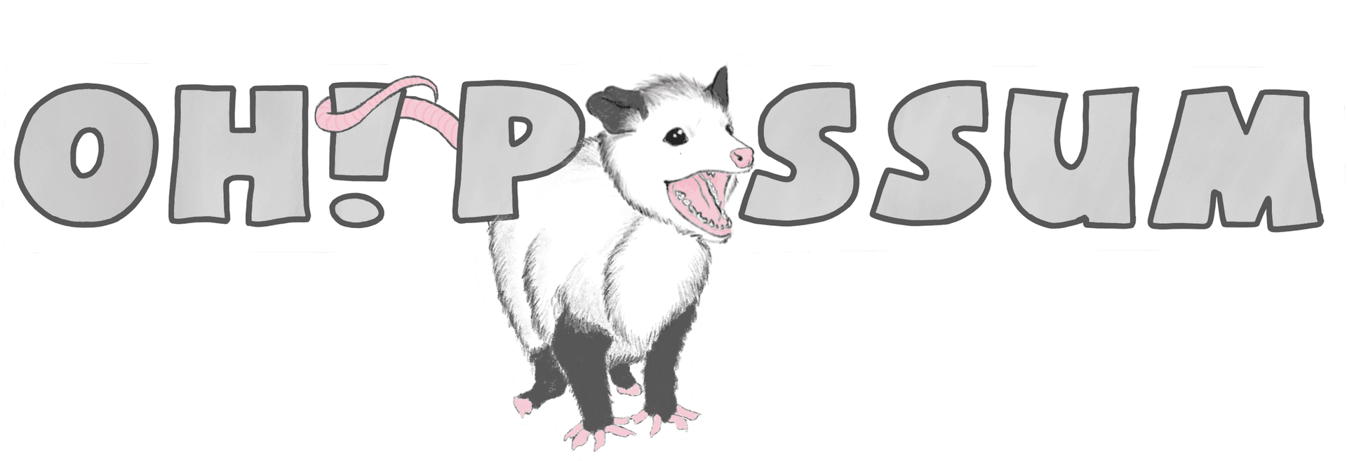 Oh Possum Cartoon Illustration PNG Image