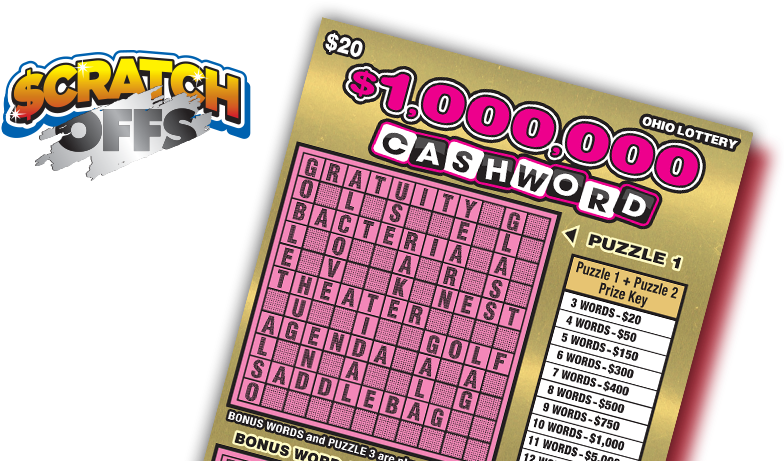 Ohio Lottery Million Dollar Cashword Scratch Off PNG Image