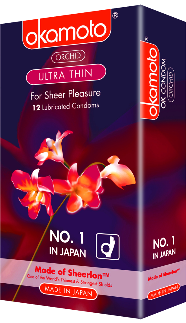 Okamoto Ultra Thin Condoms Packaging PNG Image