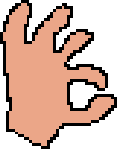 Okay Hand Pixel Art, Hd Png Download PNG Image