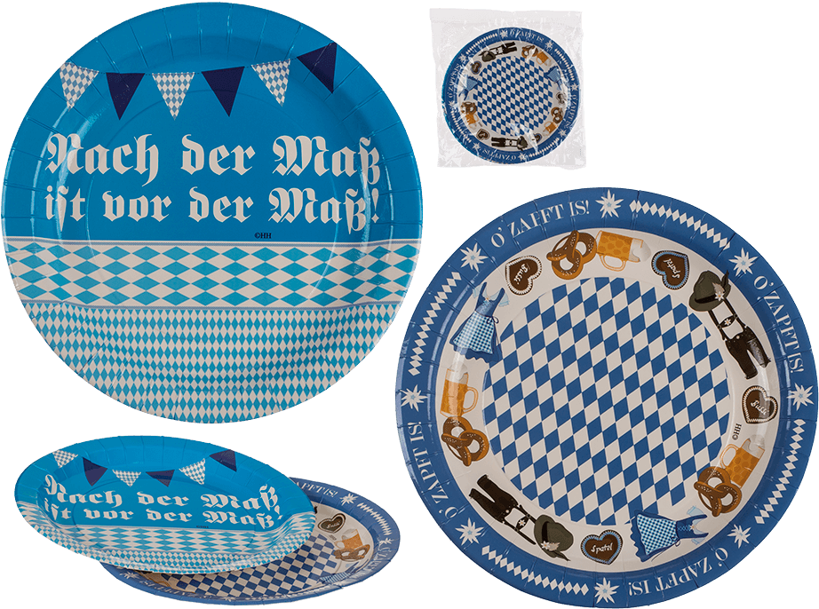 Oktoberfest Themed Paper Plates PNG Image