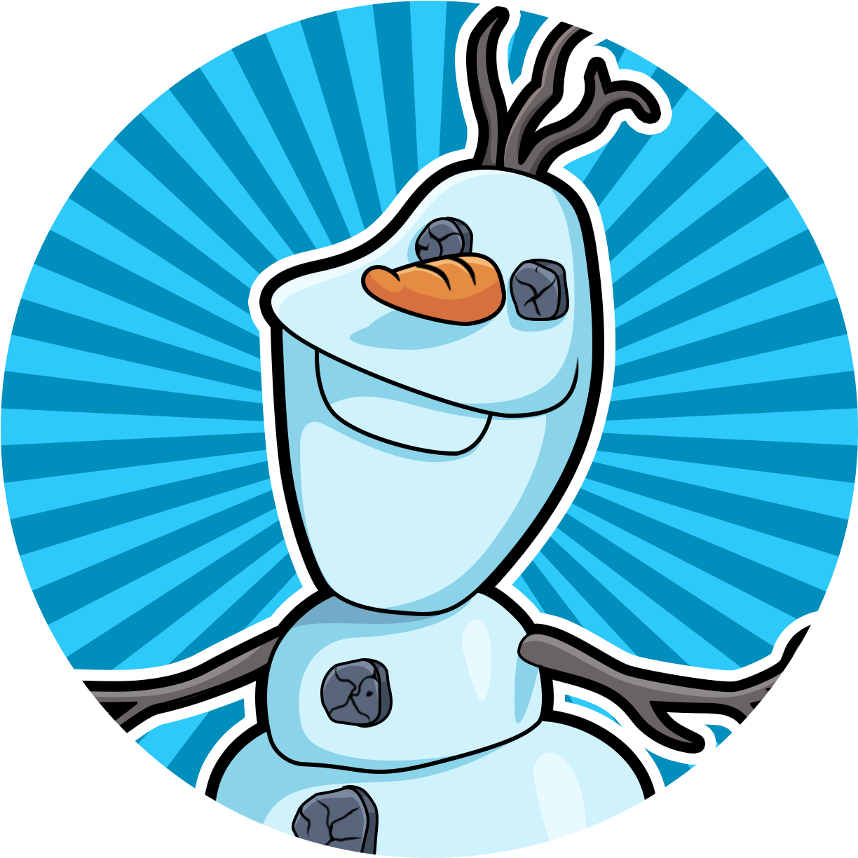 Olaf Animated Snowman Portrait PNG Image