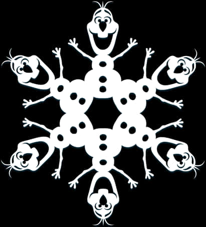 Olaf Snowflake Pattern PNG Image