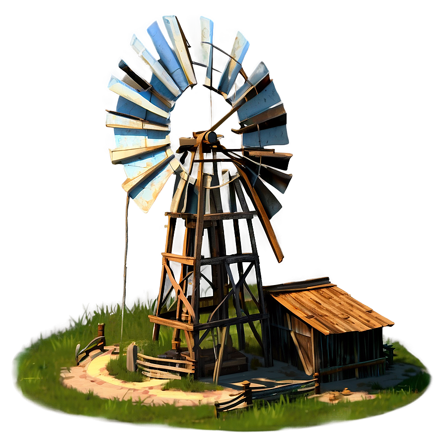 Old Farm Windmill Png 05242024 PNG Image