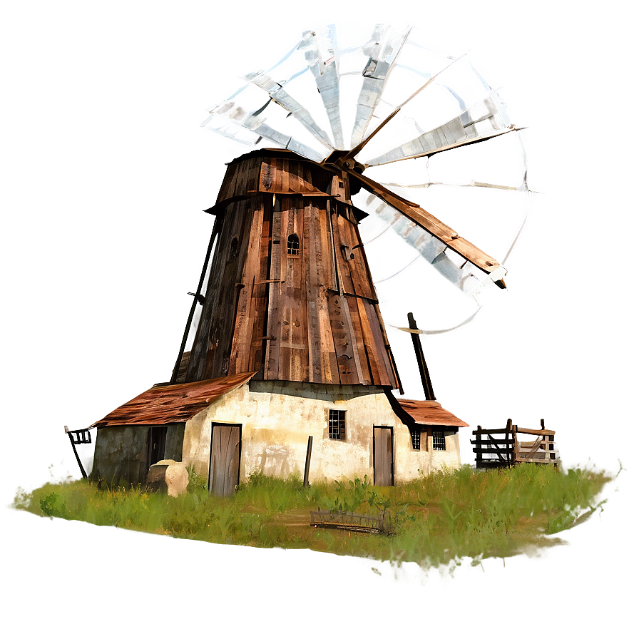 Old Farm Windmill Png Cde40 PNG Image