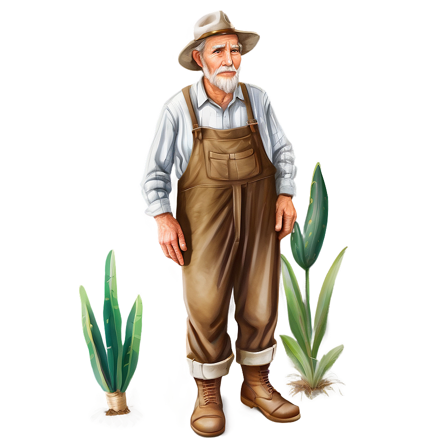 Old Farmer Drawing Png Mkv PNG Image