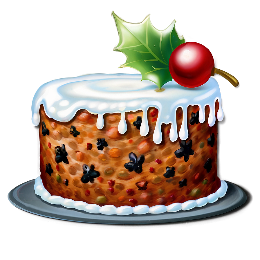 Old-fashioned Christmas Fruitcake Png Xub13 PNG Image