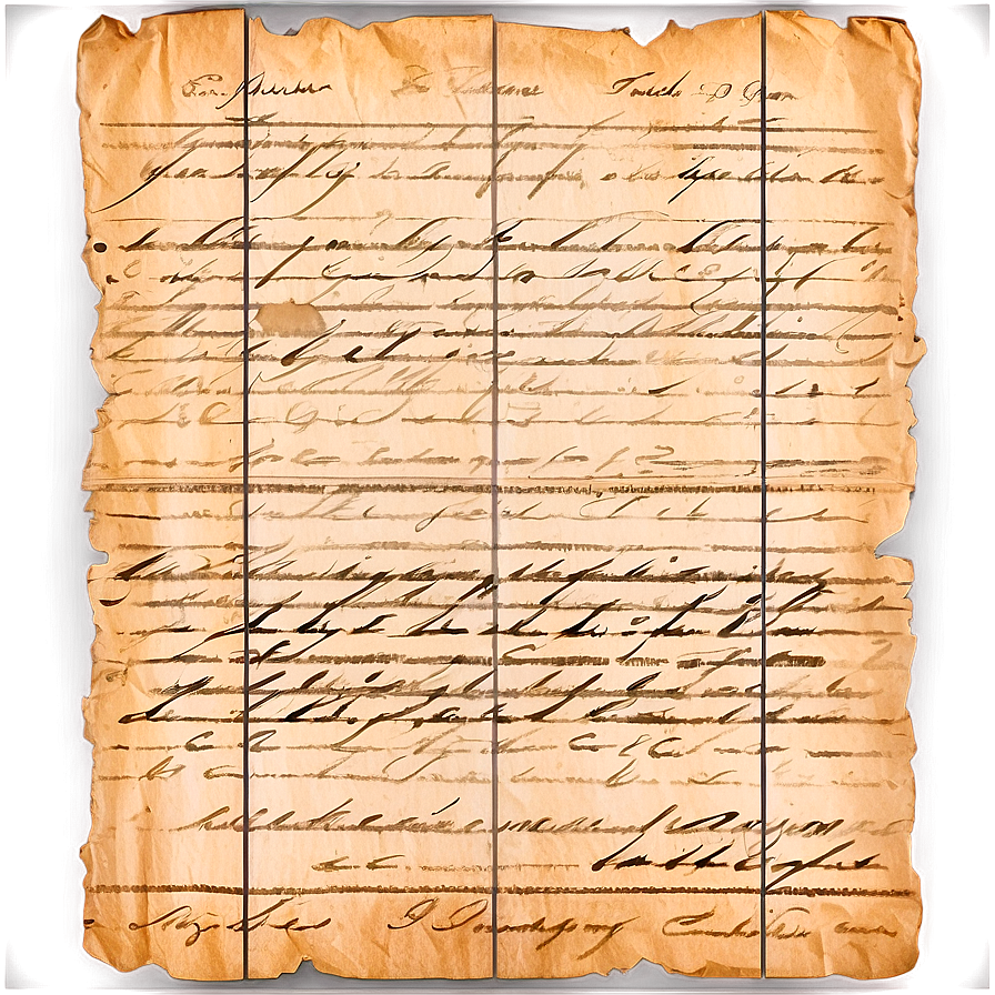 Old Paper With Cursive Writing Png Idn PNG Image