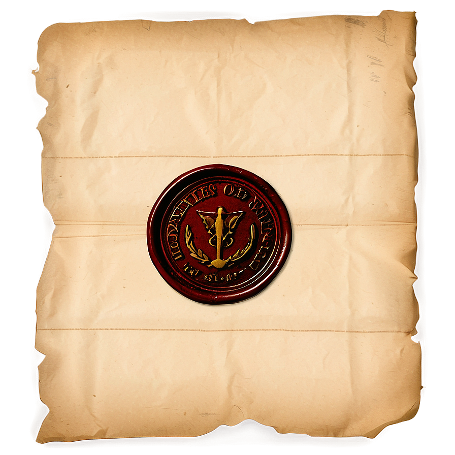 Old Paper With Wax Seal Png Dhr84 PNG Image