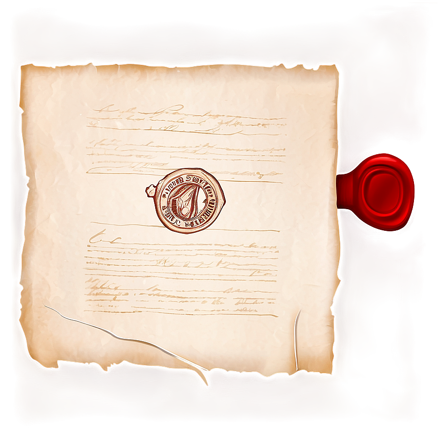 Old Paper With Wax Seal Png Ilm58 PNG Image