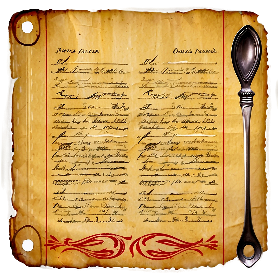 Old Recipe Paper Png 79 PNG Image