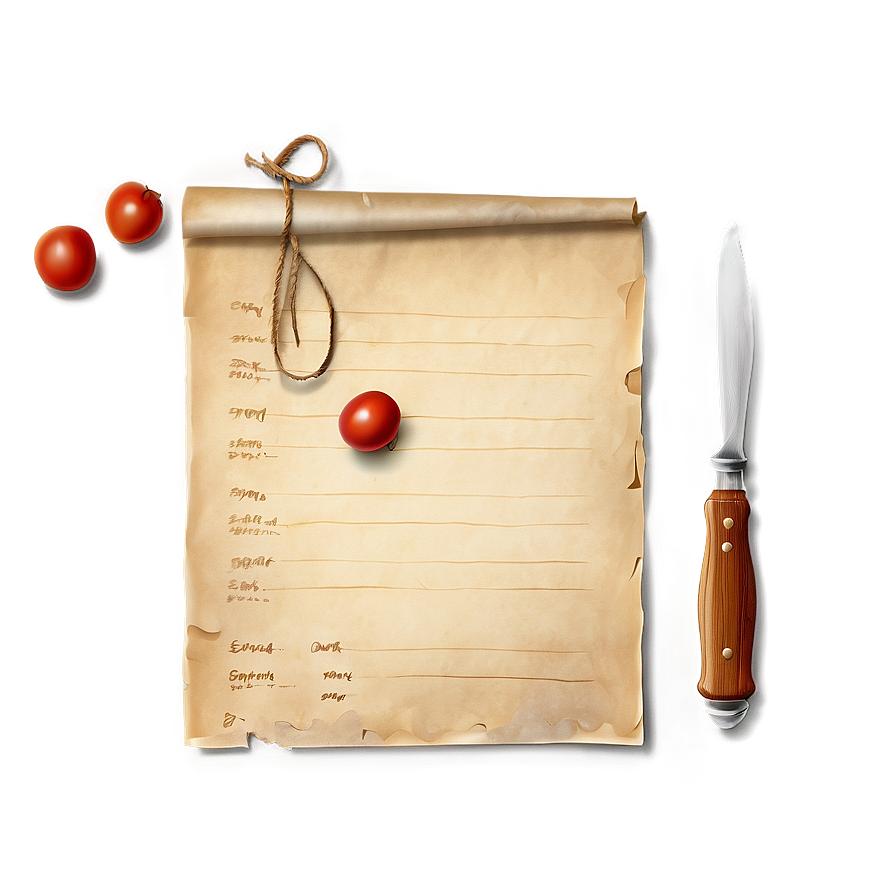 Old Recipe Paper Png Pyb36 PNG Image