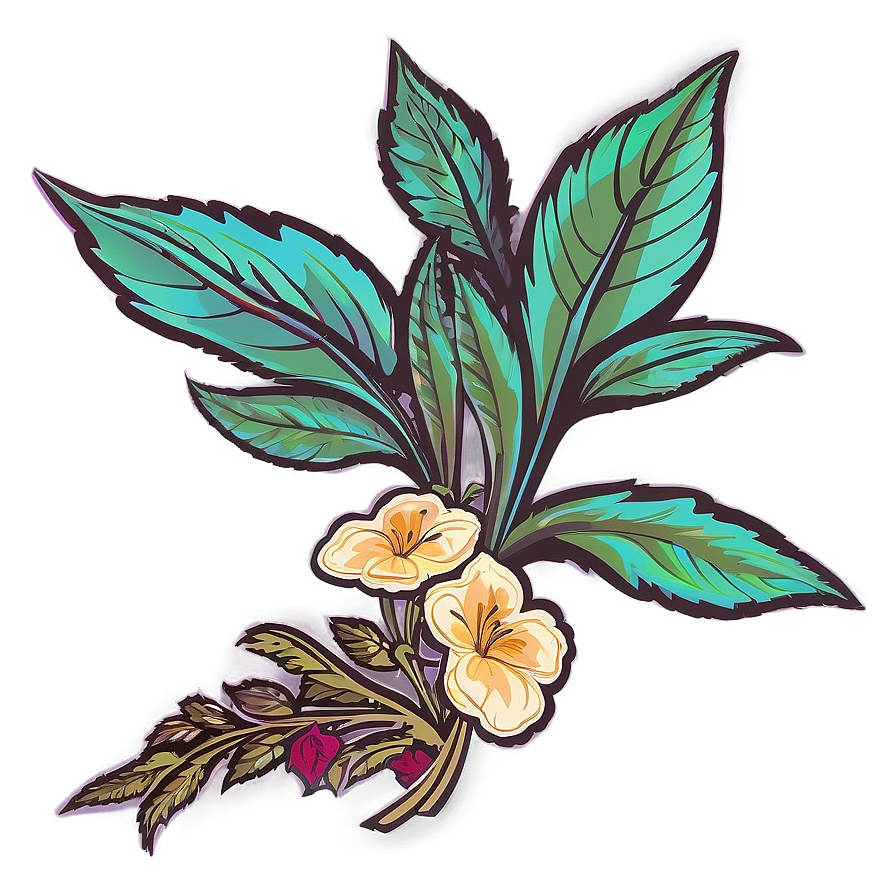 Old-school Bloom Graphic Png Oue PNG Image