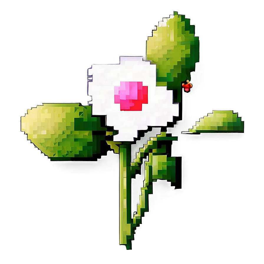 Old School Pixelated Flower Png Owv15 PNG Image