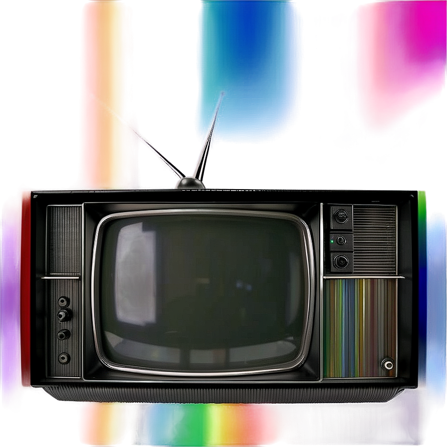 Old Tv Set With Color Bars Png 85 PNG Image