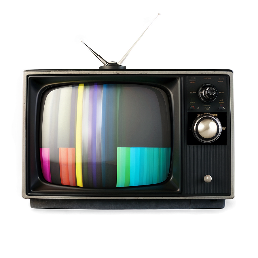 Old Tv Set With Color Bars Png Vqo PNG Image