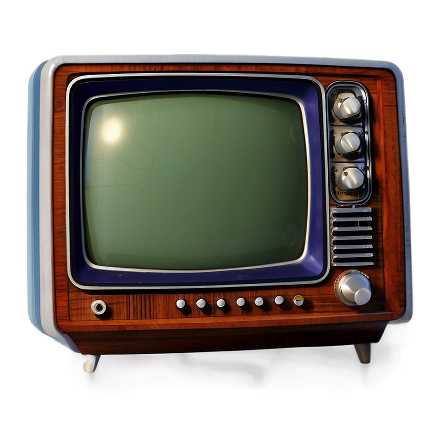 Old Tv With Vhf Uhf Knobs Png Igs PNG Image