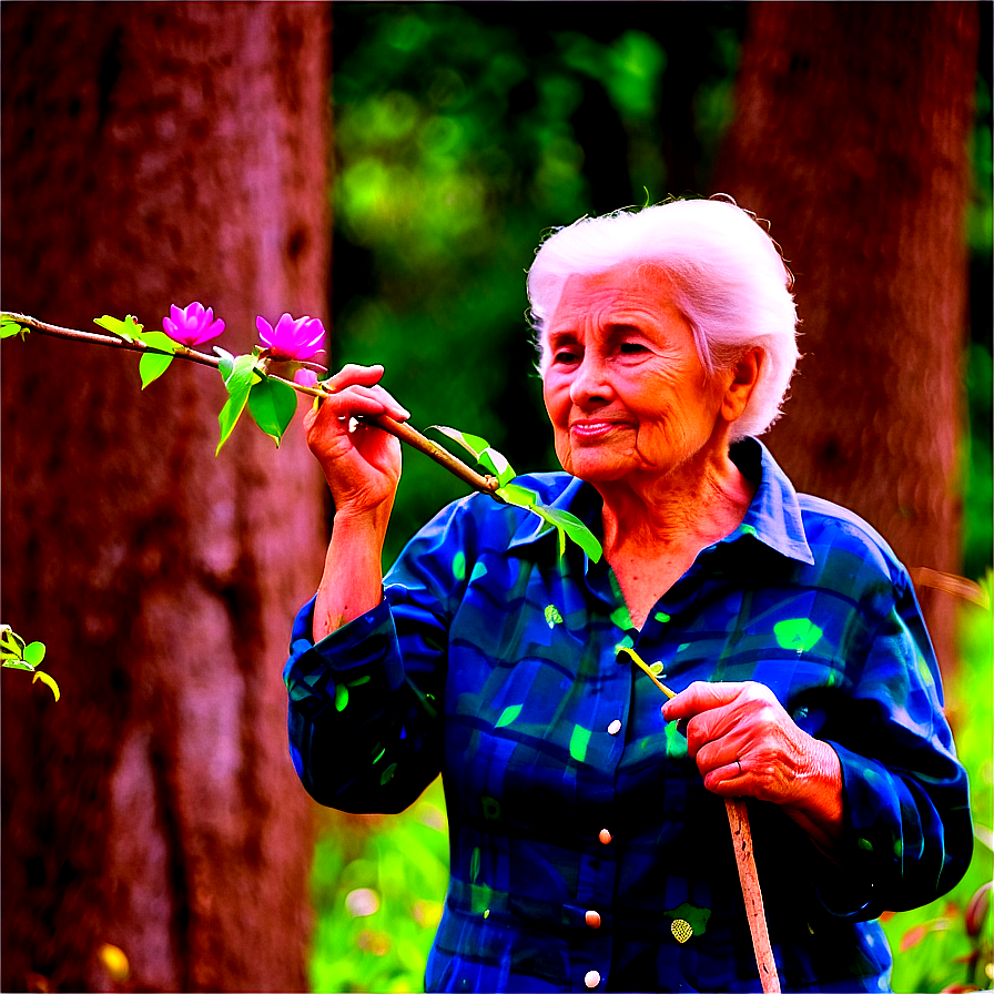 Old Woman In Nature Png Ooa37 PNG Image