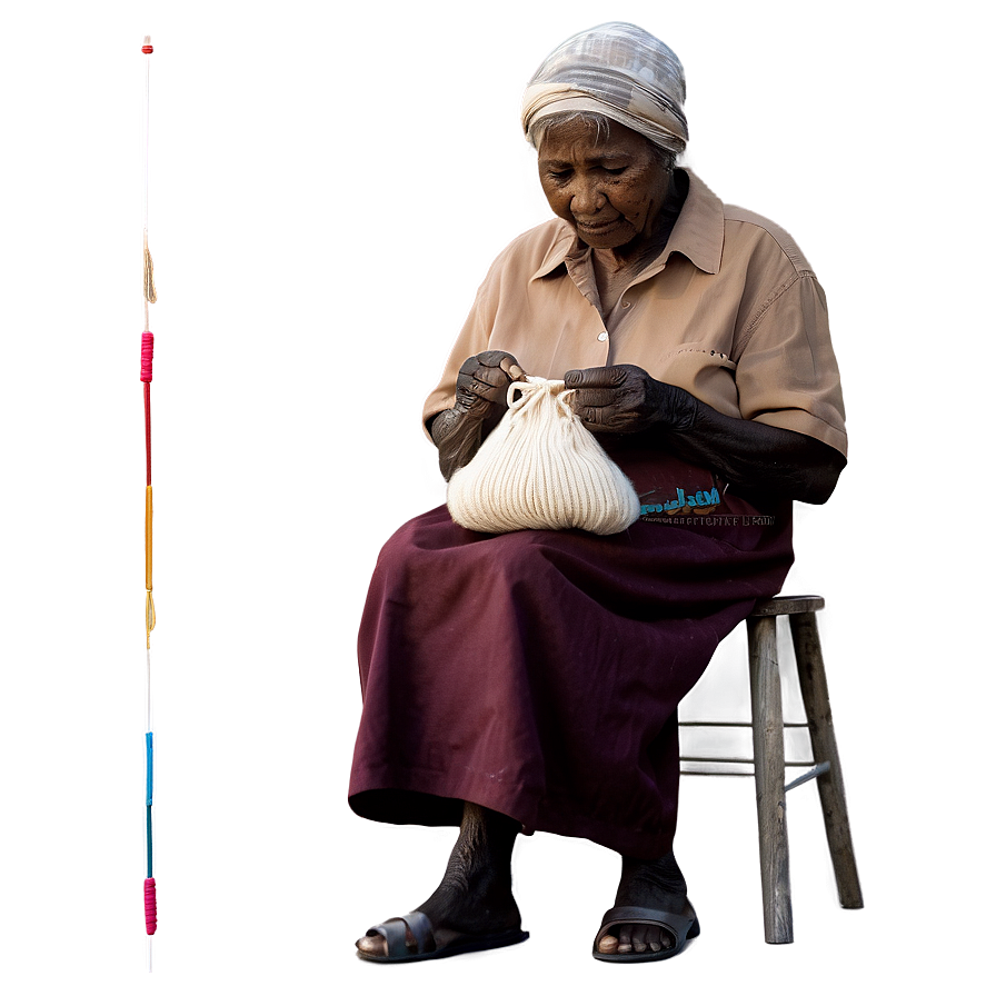 Old Woman Knitting Png 06202024 PNG Image