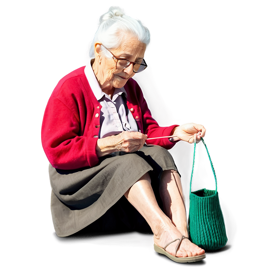 Old Woman Knitting Png Amy60 PNG Image