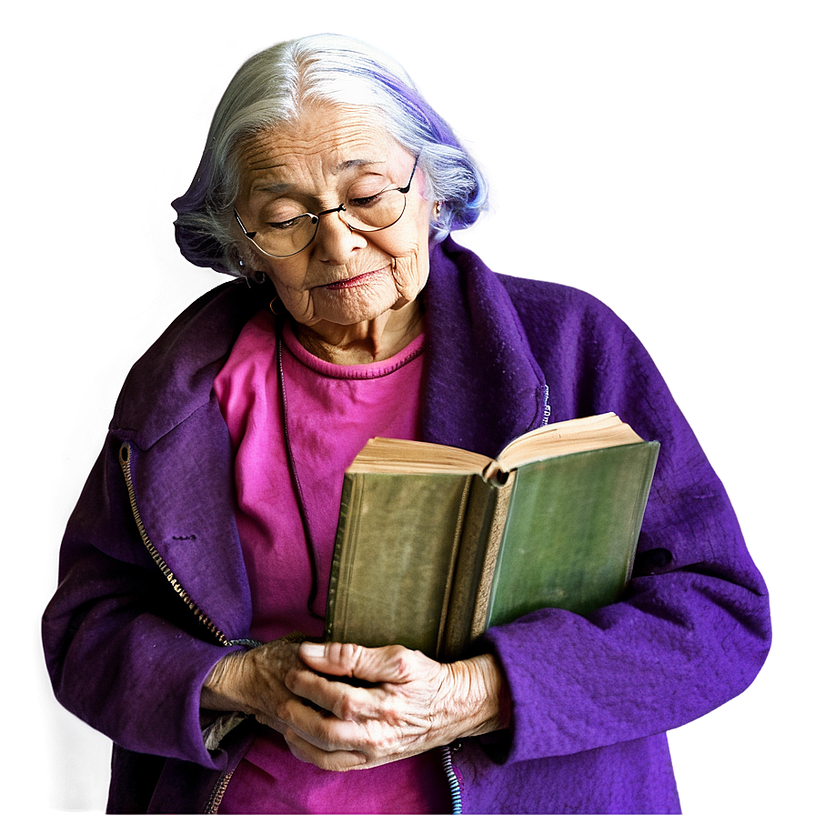 Old Woman With Book Png 4 PNG Image