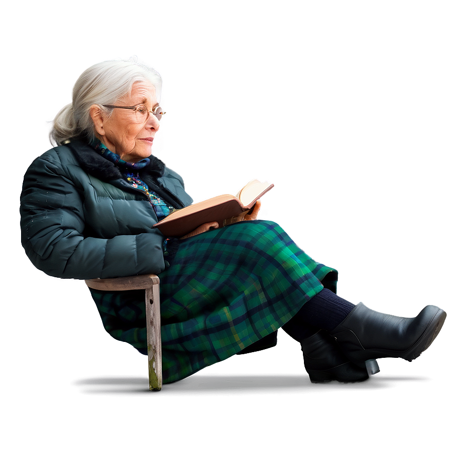 Old Woman With Book Png Itk55 PNG Image