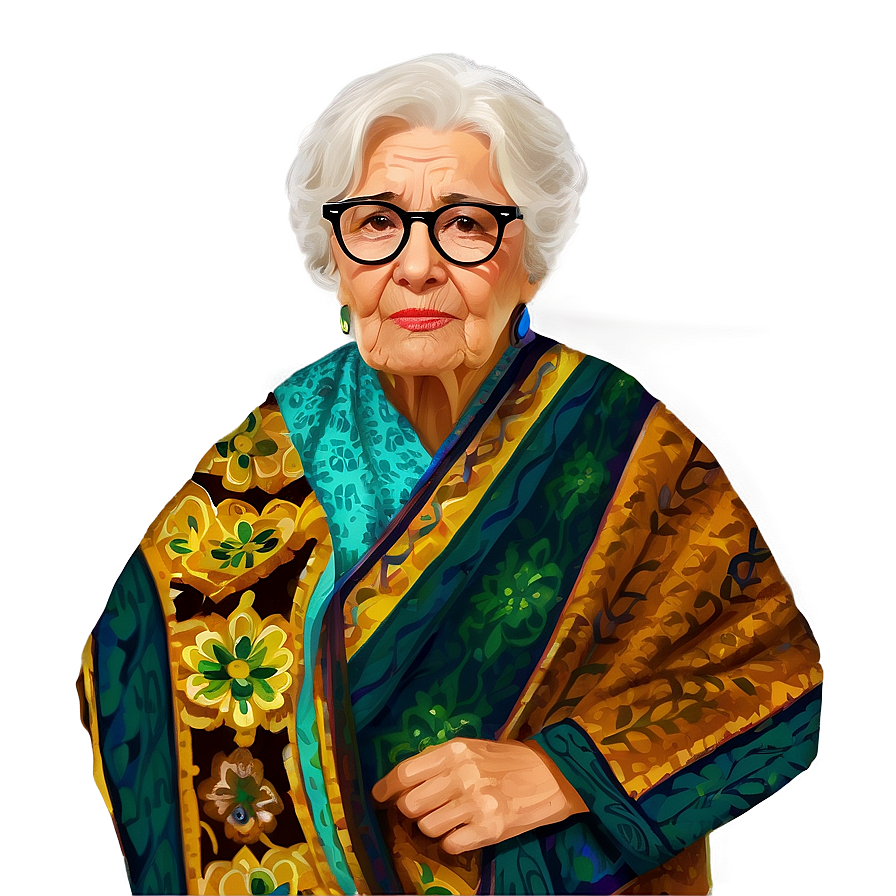 Old Woman With Glasses Png Gsm PNG Image