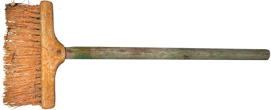 Old Wooden Broom Isolated PNG Image