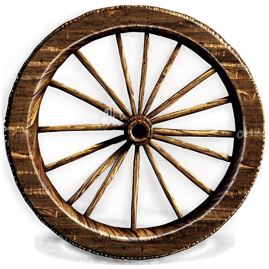 Old Wooden Wagon Wheel Png Qbq PNG Image