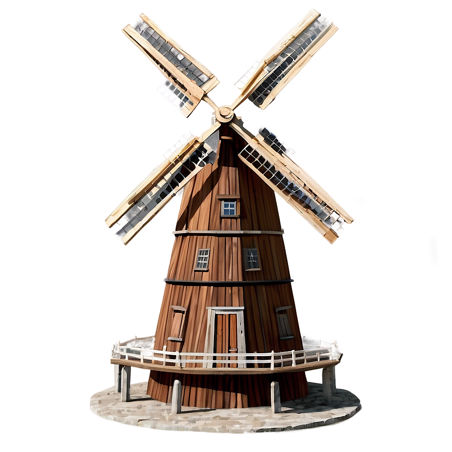 Old Wooden Windmill Png Axs90 PNG Image